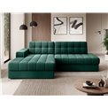 Corner sofa Elezalt L, sleeping function, Lukso 35, velvet, green, H82x240x150cm
