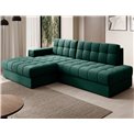 Corner sofa Elezalt L, sleeping function, Lukso 35, velvet, green, H82x240x150cm