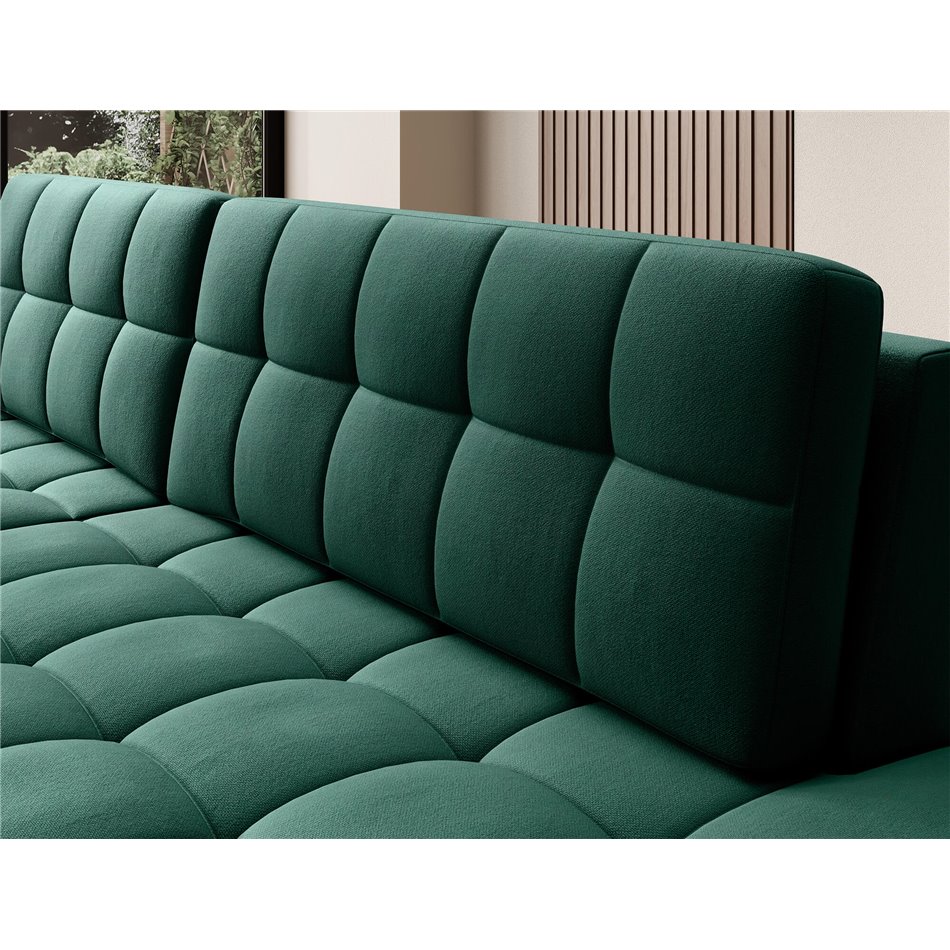 Corner sofa Elezalt L, sleeping function, Lukso 35, velvet, green, H82x240x150cm