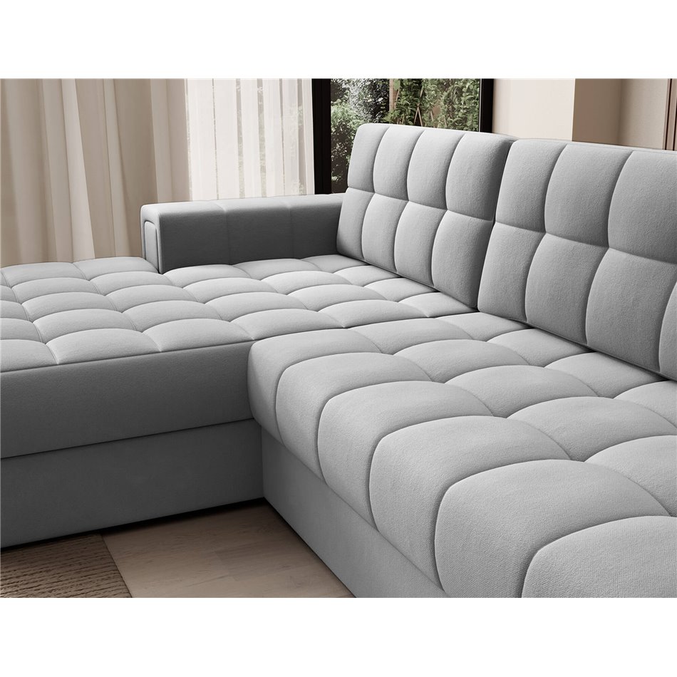 Corner sofa Elezalt L, sleeping function, Sola 04, grey, H82x240x150cm