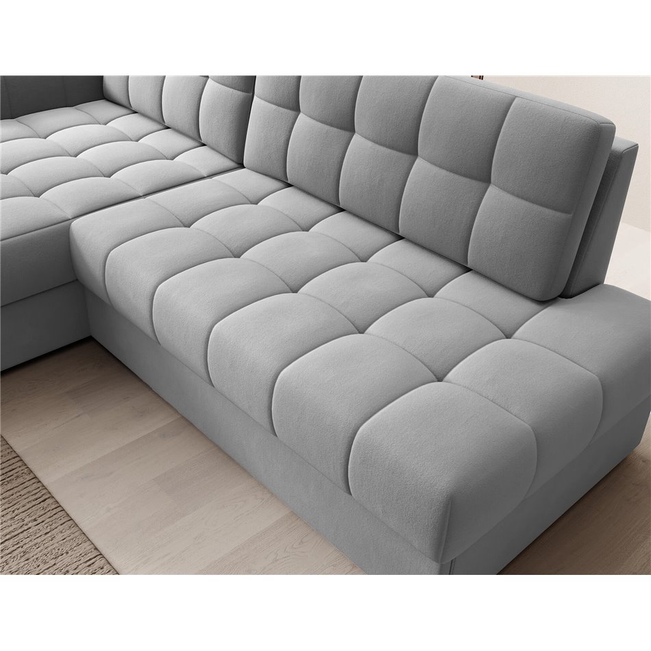 Corner sofa Elezalt L, sleeping function, Sola 04, grey, H82x240x150cm