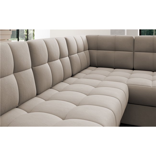 Corner sofa Elewett L, sleeping function, Sola 18, beige, H82x299x198cm