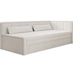 Sofa lova Elfulgeo R, ištraukiama, Royal 01, bouclé, baltos sp., H77x214x82cm