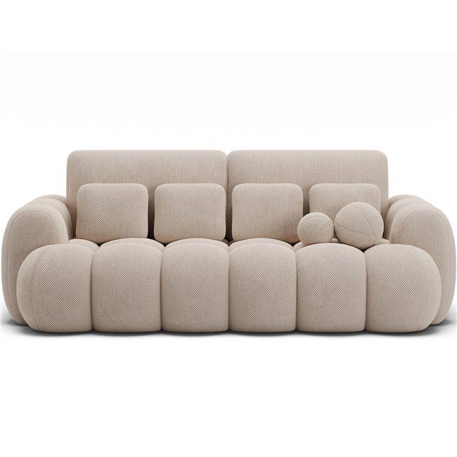 Sofa bed Elcotonn, sleeping function, Calmora 18, beige, H105x256x119cm