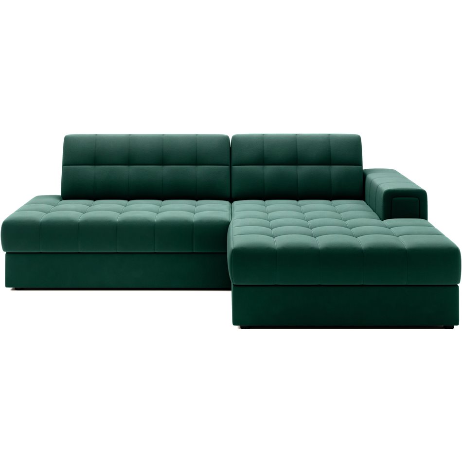 Corner sofa Elezalt R, sleeping function, Lukso 35, velvet, green, H82x240x150cm
