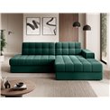 Corner sofa Elezalt R, sleeping function, Lukso 35, velvet, green, H82x240x150cm