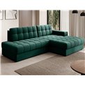 Corner sofa Elezalt R, sleeping function, Lukso 35, velvet, green, H82x240x150cm
