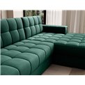 Corner sofa Elezalt R, sleeping function, Lukso 35, velvet, green, H82x240x150cm