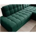 Corner sofa Elezalt R, sleeping function, Lukso 35, velvet, green, H82x240x150cm