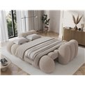 Sofa bed Elcotonn, sleeping function, Royal 18, boucle, beige, H105x256x119cm