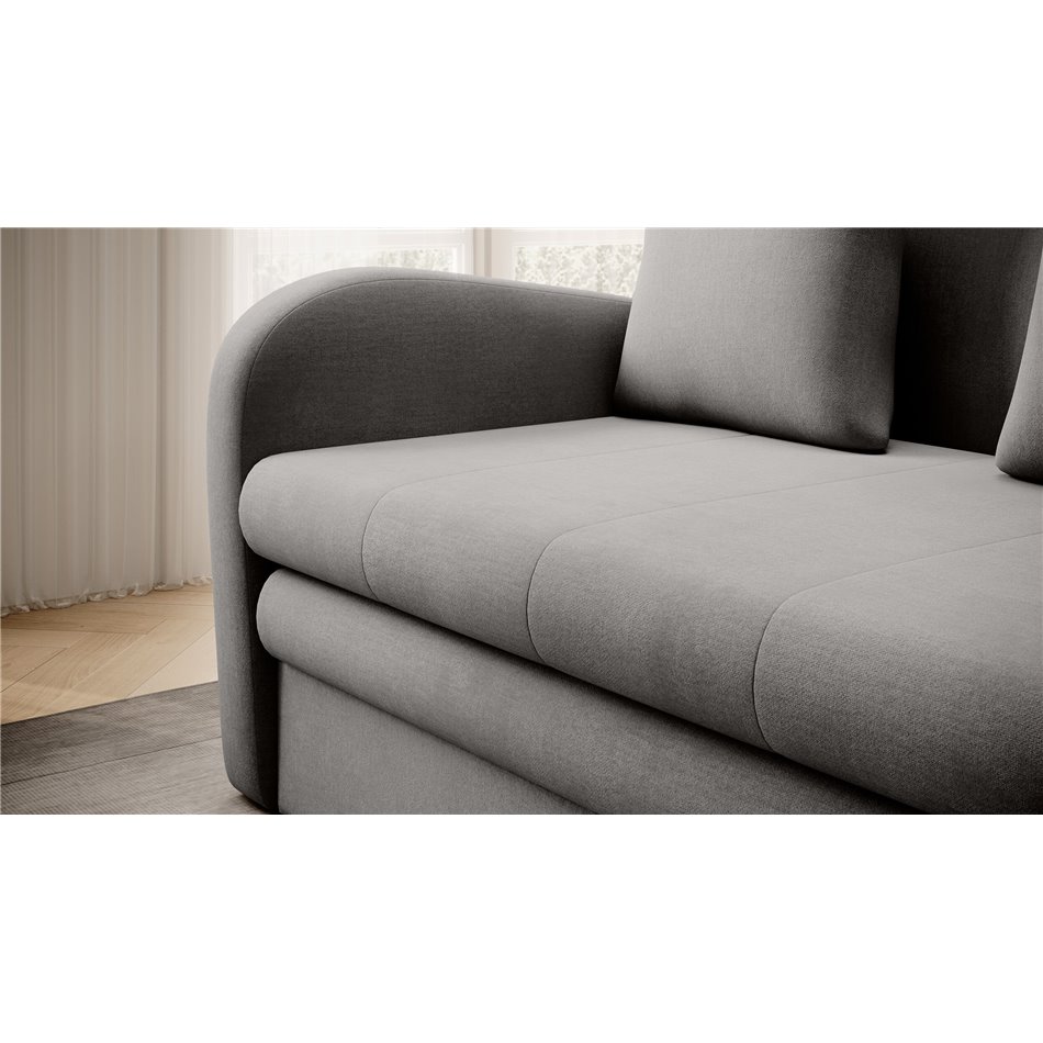 Sofa bed Elario, sleeping function, Nube 04, velvet, grey, H85x130x103cm