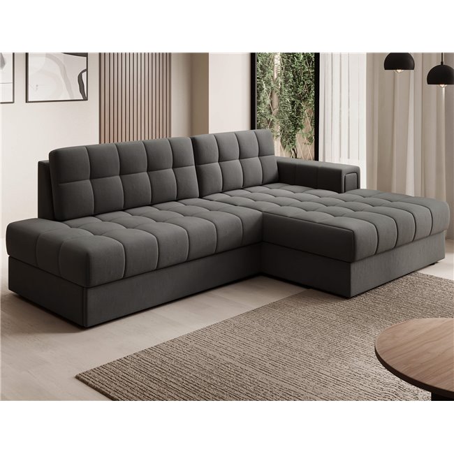 Corner sofa Elezalt R, sleeping function, Sola 06, brown, H82x240x150cm
