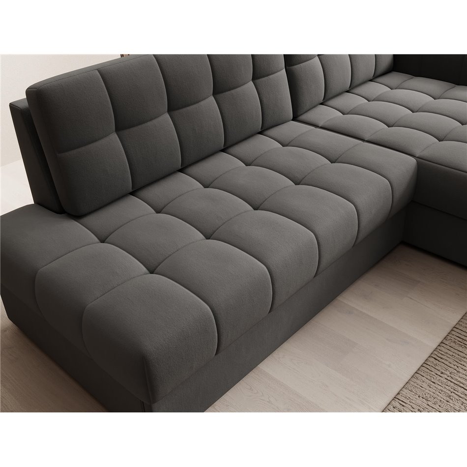 Corner sofa Elezalt R, sleeping function, Sola 06, brown, H82x240x150cm
