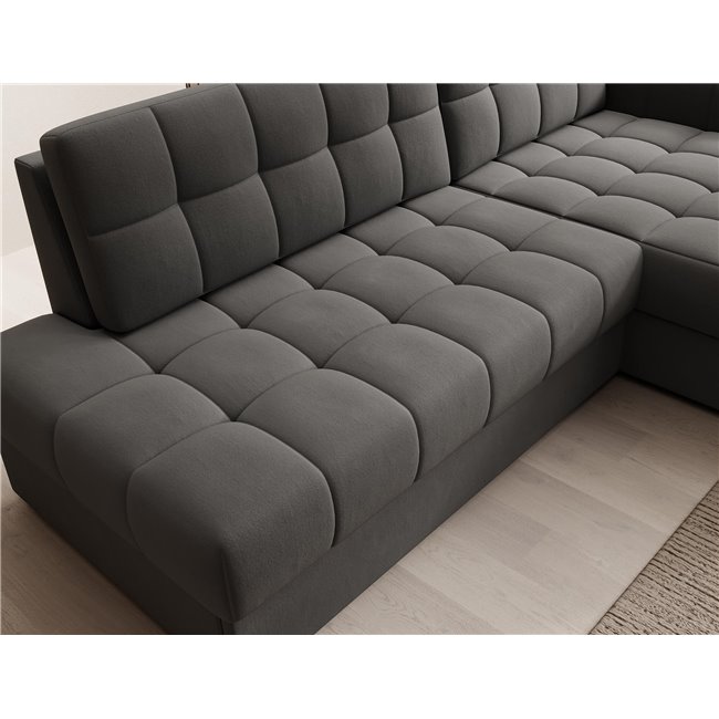 Corner sofa Elezalt R, sleeping function, Sola 06, brown, H82x240x150cm