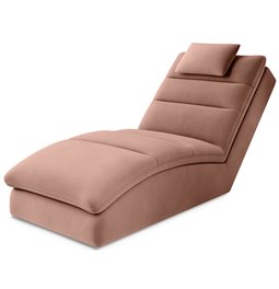 Chaise lounge chair Eltaco, Nube 24, velvet, pink, H95x85x170cm