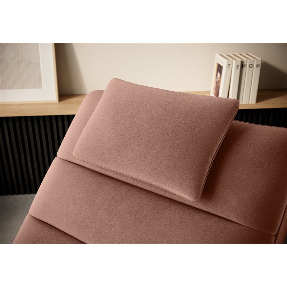Chaise lounge chair Eltaco, Nube 24, velvet, pink, H95x85x170cm
