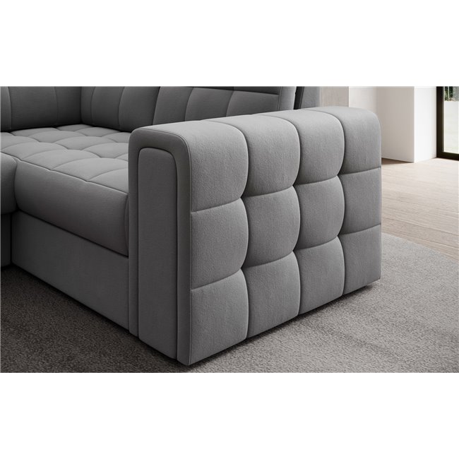 Corner sofa Elewett L, sleeping function, Sola 04, grey, H82x299x198cm