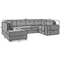 Corner sofa Elewett L, sleeping function, Sola 04, grey, H82x299x198cm