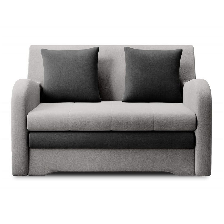 Sofa bed Elario, sleeping function, Nube 03, Nube 6, velvet, grey, H85x130x103cm