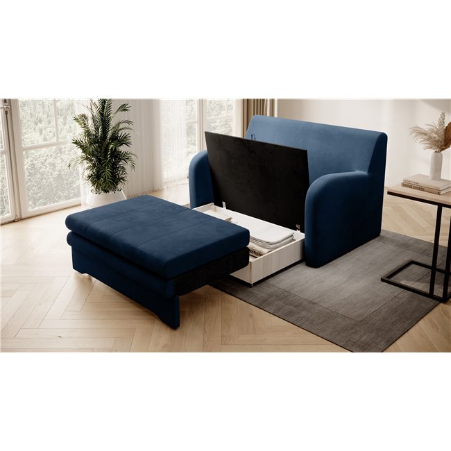 Sofa bed Elario, sleeping function, Nube 40, dark blue, H85x130x103cm