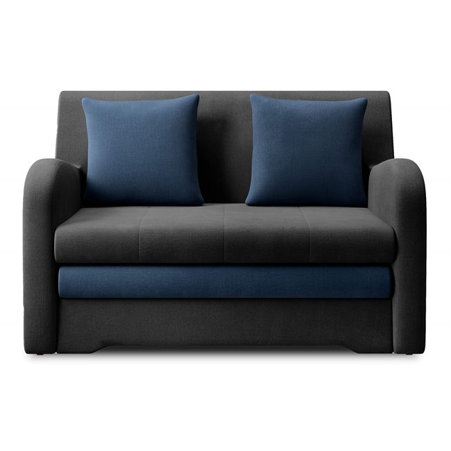 Sofa bed Elario, sleeping function, Nube 06, Nube 40, velvet, dark grey, H85x130x103cm