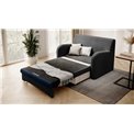 Sofa bed Elario, sleeping function, Nube 06, Nube 40, velvet, dark grey, H85x130x103cm