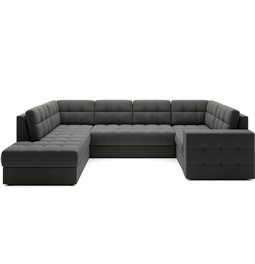 Corner sofa Elewett L, sleeping function, Sola 06, dark grey, H82x299x198cm