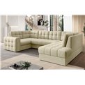 Corner sofa Elewett R, sleeping function, Monolith 04, velvet, beige, H82x299x198cm