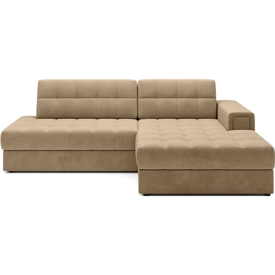 Corner sofa Elezalt R, sleeping function, Monolith 09, velvet, beige, H82x240x150cm