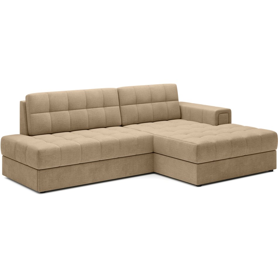 Corner sofa Elezalt R, sleeping function, Monolith 09, velvet, beige, H82x240x150cm