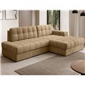 Corner sofa Elezalt R, sleeping function, Monolith 09, velvet, beige, H82x240x150cm