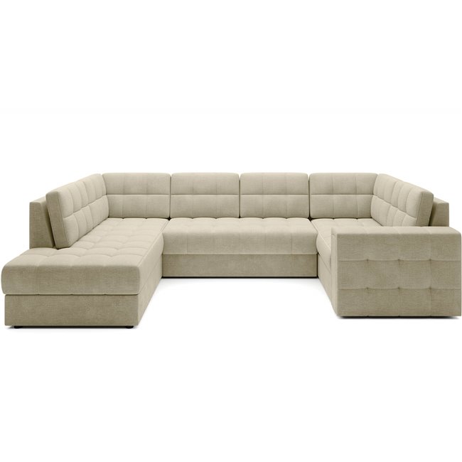 Corner sofa Elewett L, sleeping function, Monolith 04, velvet, grey, H82x299x198cm