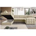 Corner sofa Elewett L, sleeping function, Monolith 04, velvet, grey, H82x299x198cm