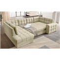 Corner sofa Elewett L, sleeping function, Monolith 04, velvet, grey, H82x299x198cm