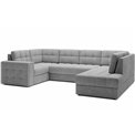 Corner sofa Elewett R, sleeping function, Monolith 85, velvet, grey, H82x299x198cm