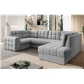 Corner sofa Elewett R, sleeping function, Monolith 85, velvet, grey, H82x299x198cm