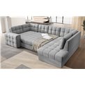 Corner sofa Elewett R, sleeping function, Monolith 85, velvet, grey, H82x299x198cm