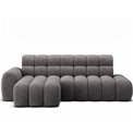 Corner sofa Eleedro L, electrically extendable, Aura 04, velvet, grey, H98x283x165cm