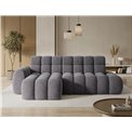 Corner sofa Eleedro L, electrically extendable, Aura 04, velvet, grey, H98x283x165cm