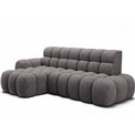 Corner sofa Eleedro L, electrically extendable, Aura 04, velvet, grey, H98x283x165cm