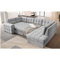 Corner sofa Elewett R, sleeping function, Monolith 84, velvet, grey, H82x299x198cm