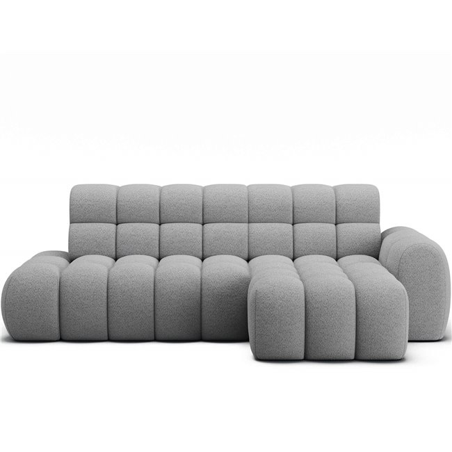 Corner sofa Eleedro R, electrically extendable, Royal 04, boucle, grey, H98x283x165cm