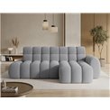 Corner sofa Eleedro R, electrically extendable, Royal 04, boucle, grey, H98x283x165cm