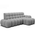 Corner sofa Eleedro R, electrically extendable, Royal 04, boucle, grey, H98x283x165cm