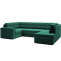 Corner sofa Elewett R, sleeping function, Lukso 35, velvet, green, H82x299x198cm