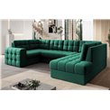 Corner sofa Elewett R, sleeping function, Lukso 35, velvet, green, H82x299x198cm