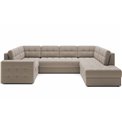 Corner sofa Elewett R, sleeping function, Sola 18, beige, H82x299x198cm