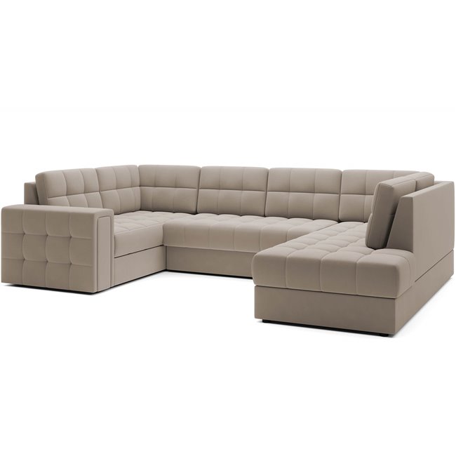 Corner sofa Elewett R, sleeping function, Sola 18, beige, H82x299x198cm