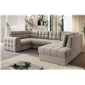Corner sofa Elewett R, sleeping function, Sola 18, beige, H82x299x198cm