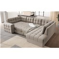 Corner sofa Elewett R, sleeping function, Sola 18, beige, H82x299x198cm